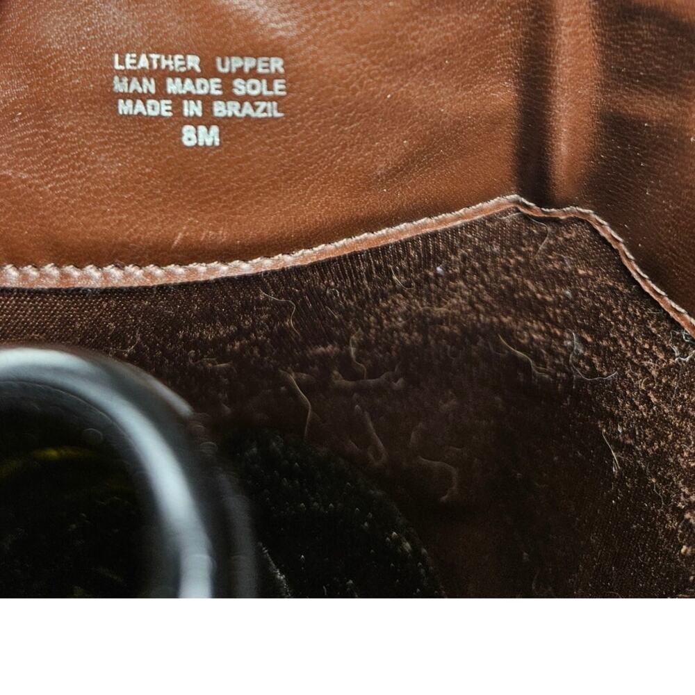 Vintage Matisse 8 Brown Leather Stitched Boot Western Boho Zip Up Flower - Picture 8 of 9